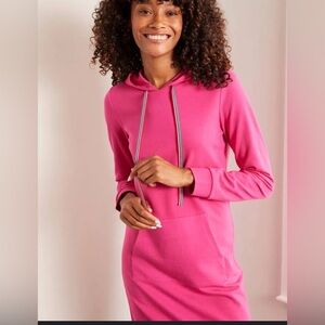 Boden Oriel Sweetshirt Dress Pink with Multicolor Trim size 10R